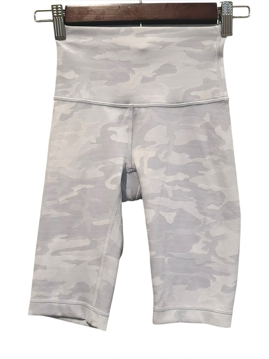 lululemon athletica Pants - LULULEMON Wunder Under HR Short 10” Alpine White Gray Camo Ribbed Biker Size 0
